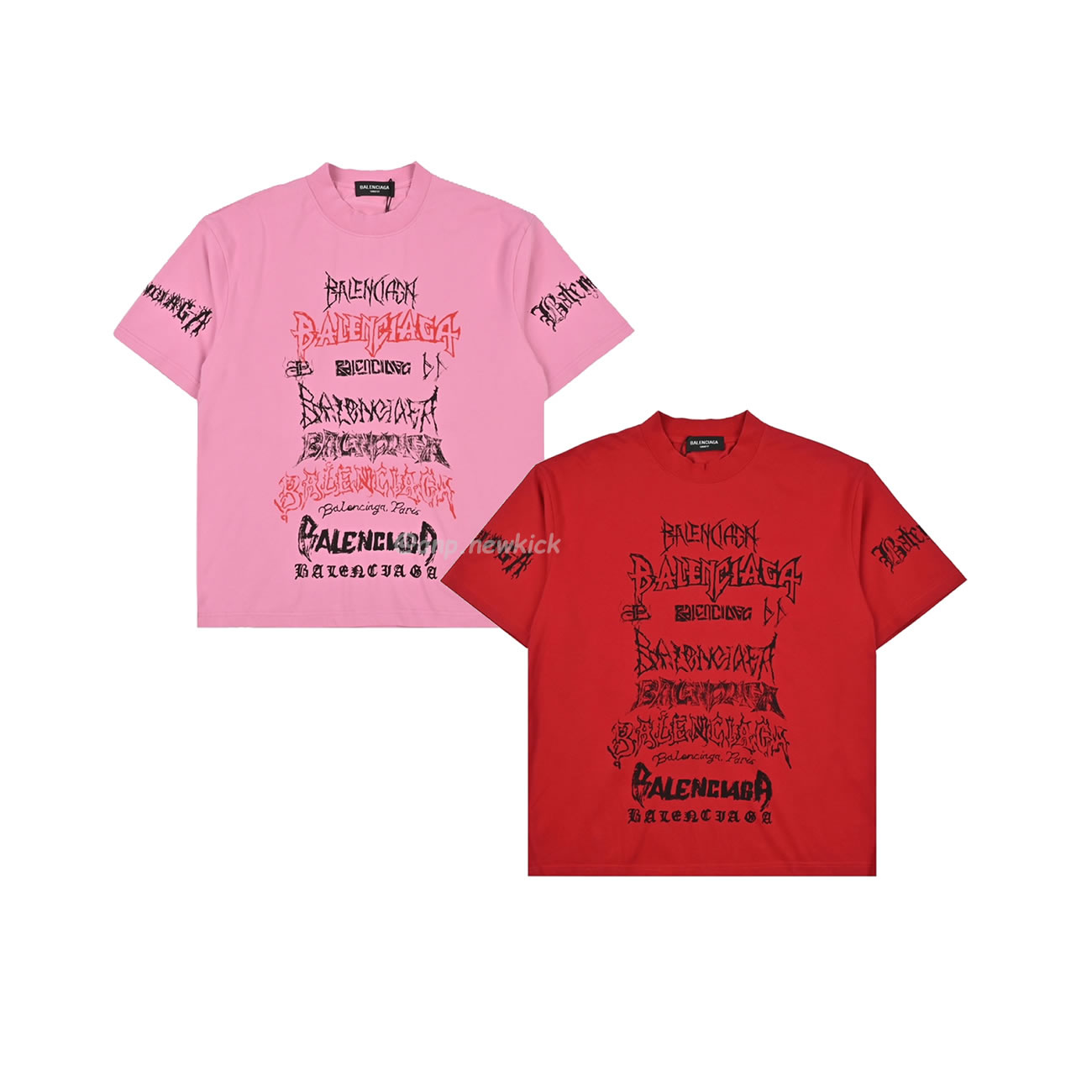 Balenciaga 24ss Gothic Printed Short Sleeves T Shirt (1) - newkick.app